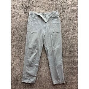 Tanner Fletcher High Rise Straight Canvas Belted‎ Pants Gray Womens Size 30 x 29